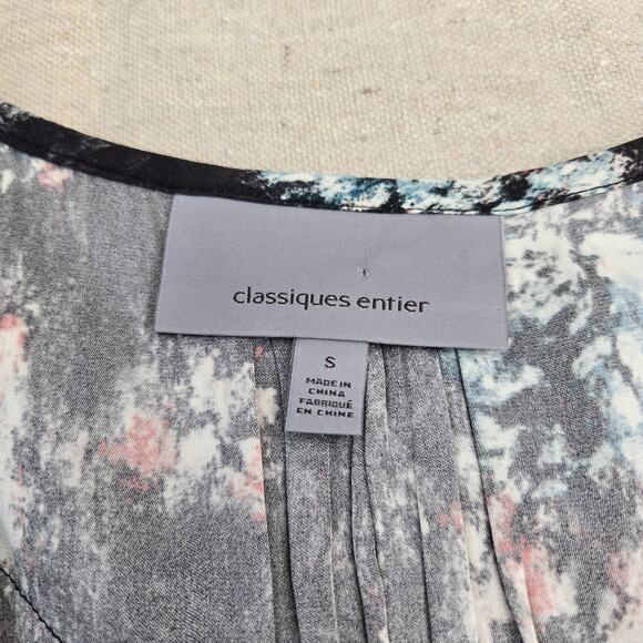Classiques Entier Sleeveless Silk Top Colorful Abstract Classic Chic Luxe Size S - Picture 7 of 8